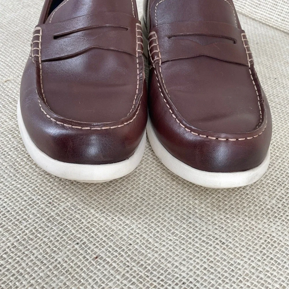 Cole‎ Haan Grand Atlantic Penny Loafers Mens 8.5 Mahogany Brown Leather C33028